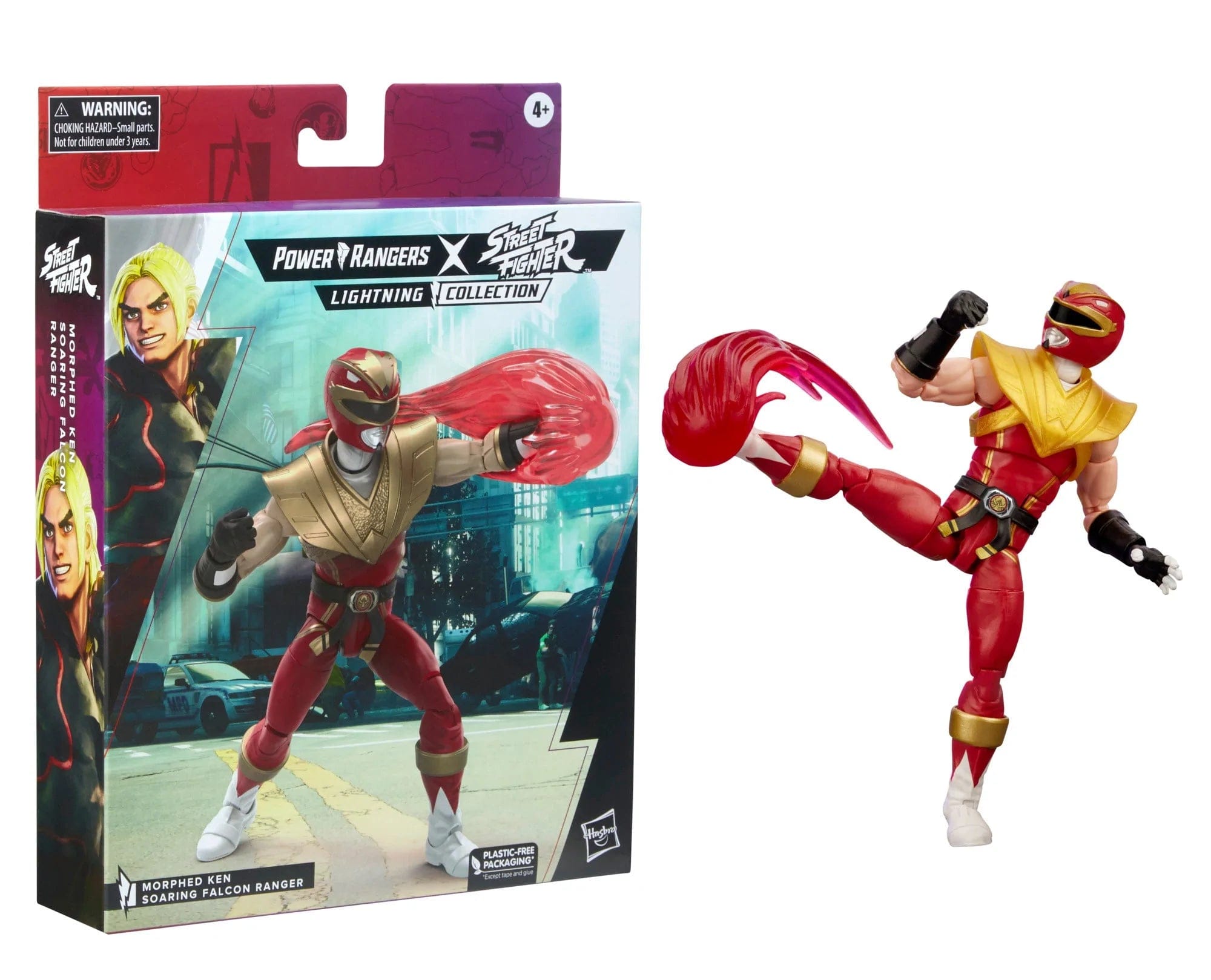Power Rangers X Street Fighter Lightning Collection Morphed Ken Soaring Falcon Media Kick and box