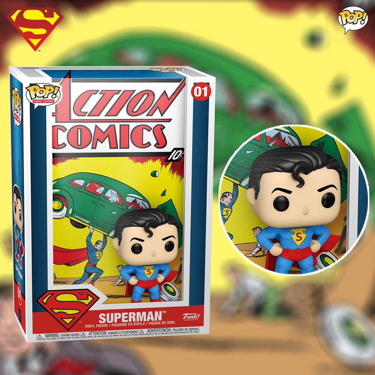 Funko Pop! DC Heroes Superman Action Comics #1 First Comic Cover