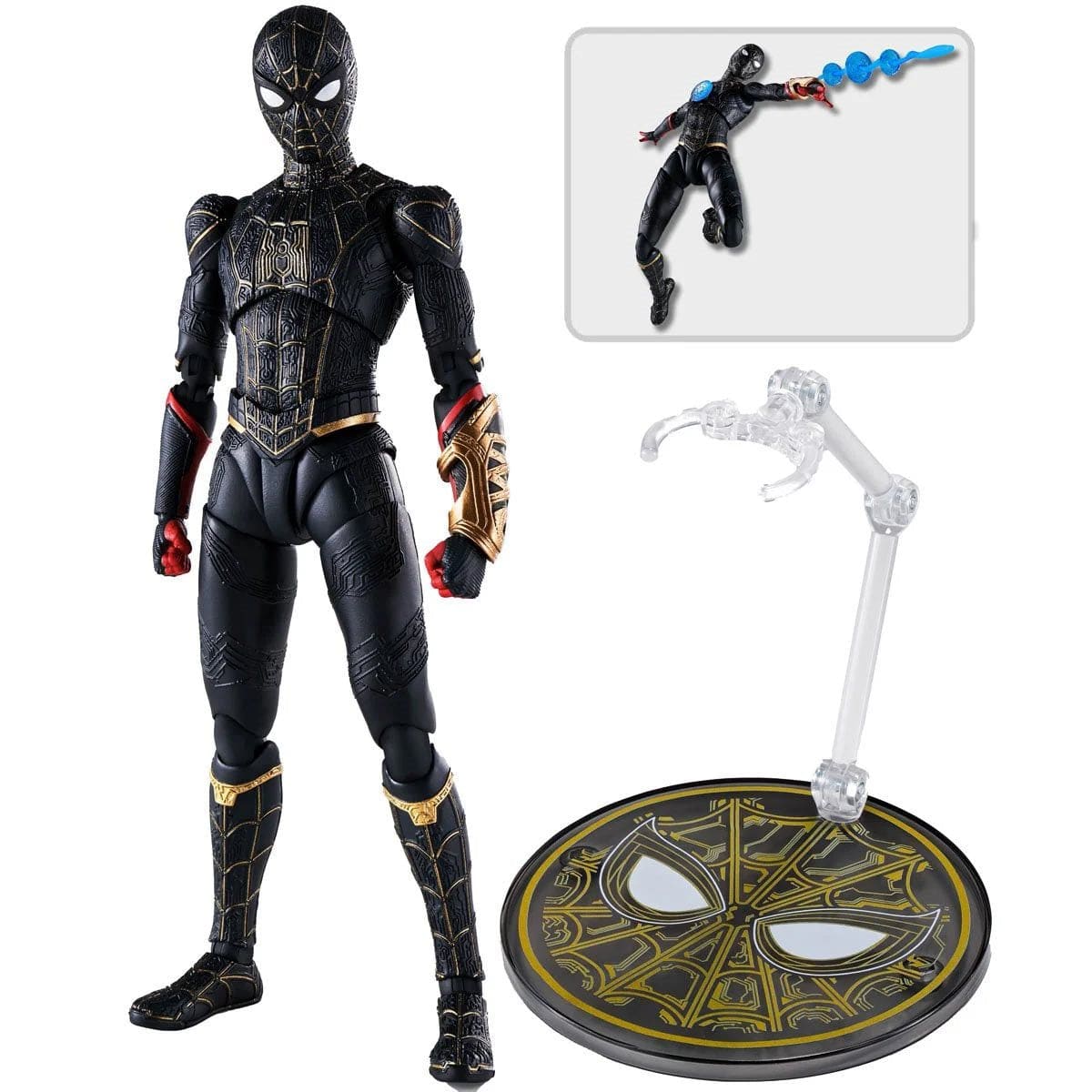 S.H Figuarts Spider-Man No Way Home Black and Gold Suit Action Figure