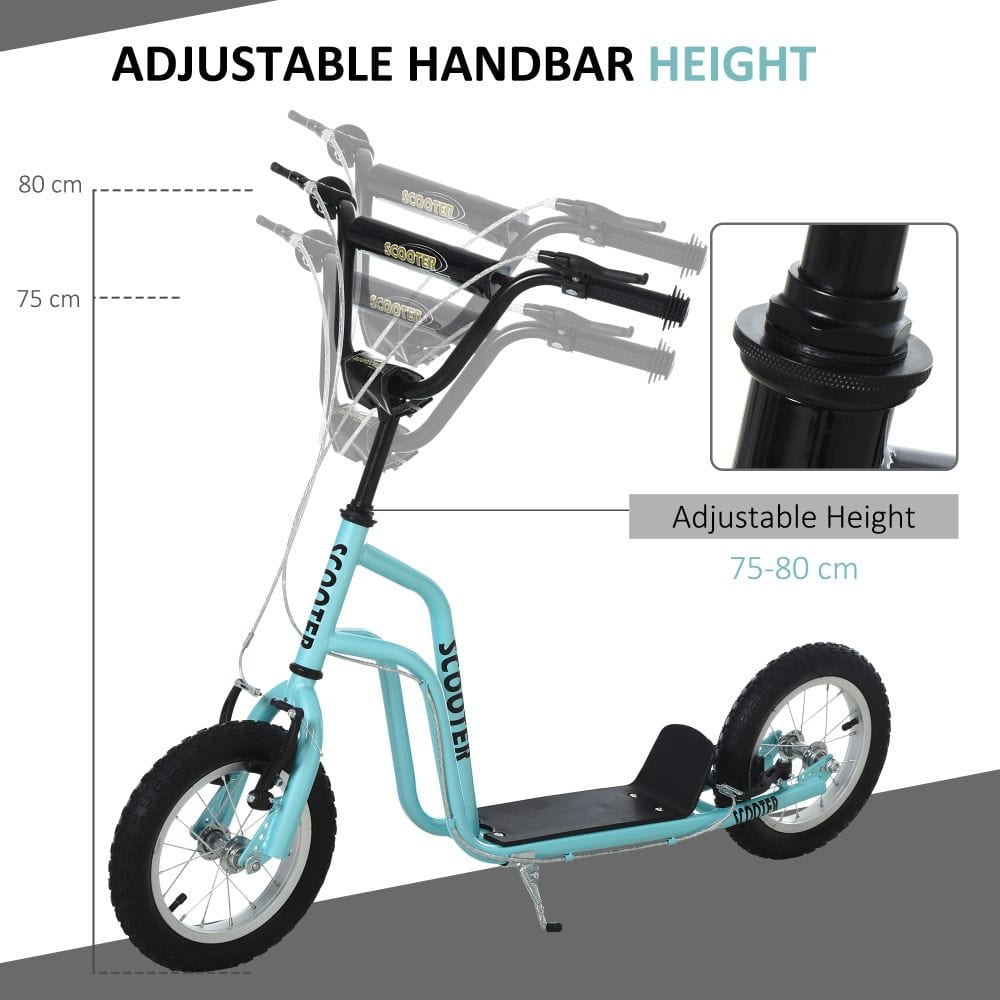75-80cm Kids Kick Scooter Adjustable Handlebar Inflatable Wheels Blue HOMCOM Media 5 of 7 adjustable handbag height