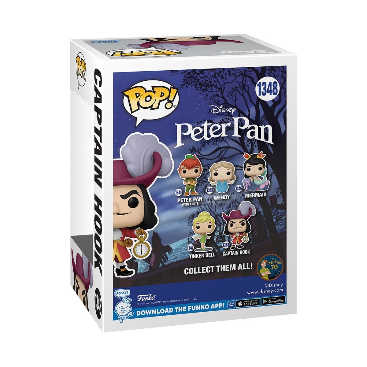 Peter Pan 70th Anniversary Hook Pop! Vinyl Figure 100 years of Disney