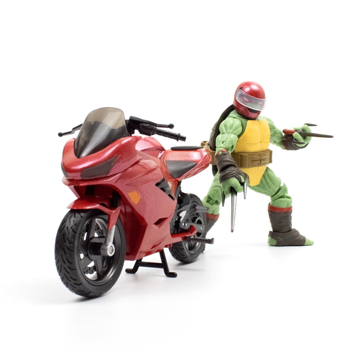 Teenage Mutant Ninja Turtles BST AXN IDW Raphael Action Figure with Metallic Candy Coat GITD Sport Bike