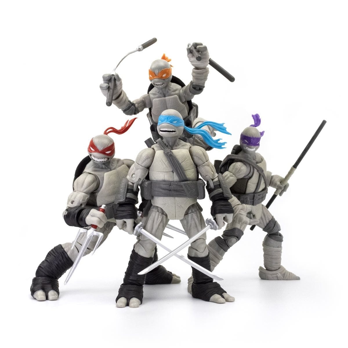 Teenage-Mutant-Ninja-Turtles-BST-AXN-Turtles-IDW-Comic-Black-and-White-5-Inch-Action-Figure-4-Pack-SDCC-2023-Exclusive