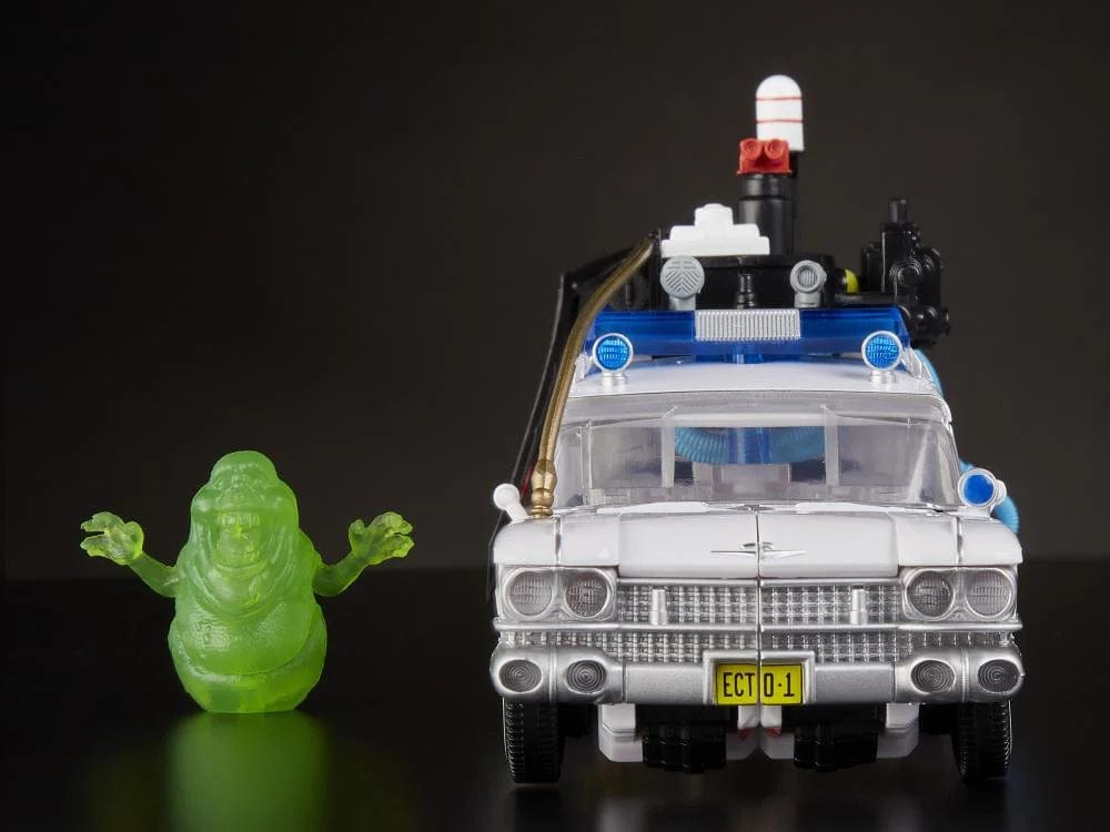 Transformers Generations Ghostbusters Ecto-1 Ectotron Front View with Slimmer on the Left Side