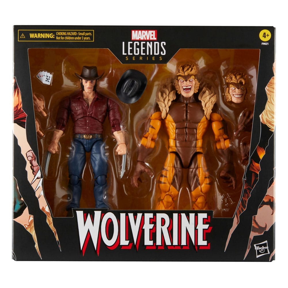 Wolverine 50th Anniversary Marvel Legends Action Figure 2-Pack Logan and Sabretooth