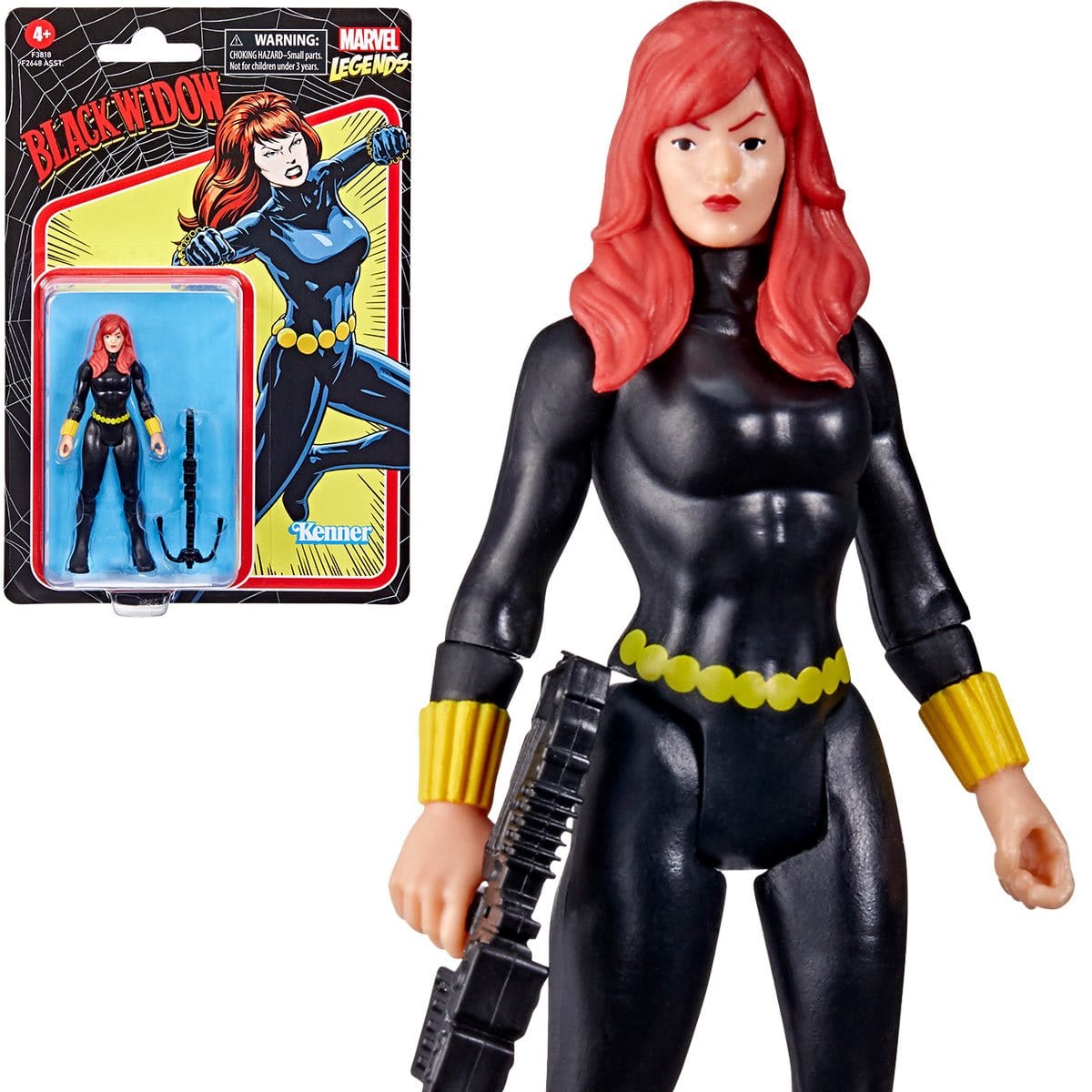 Marvel Legends Retro 375 Collection Black Widow 3 3/4-Inch Action Figure Front of box