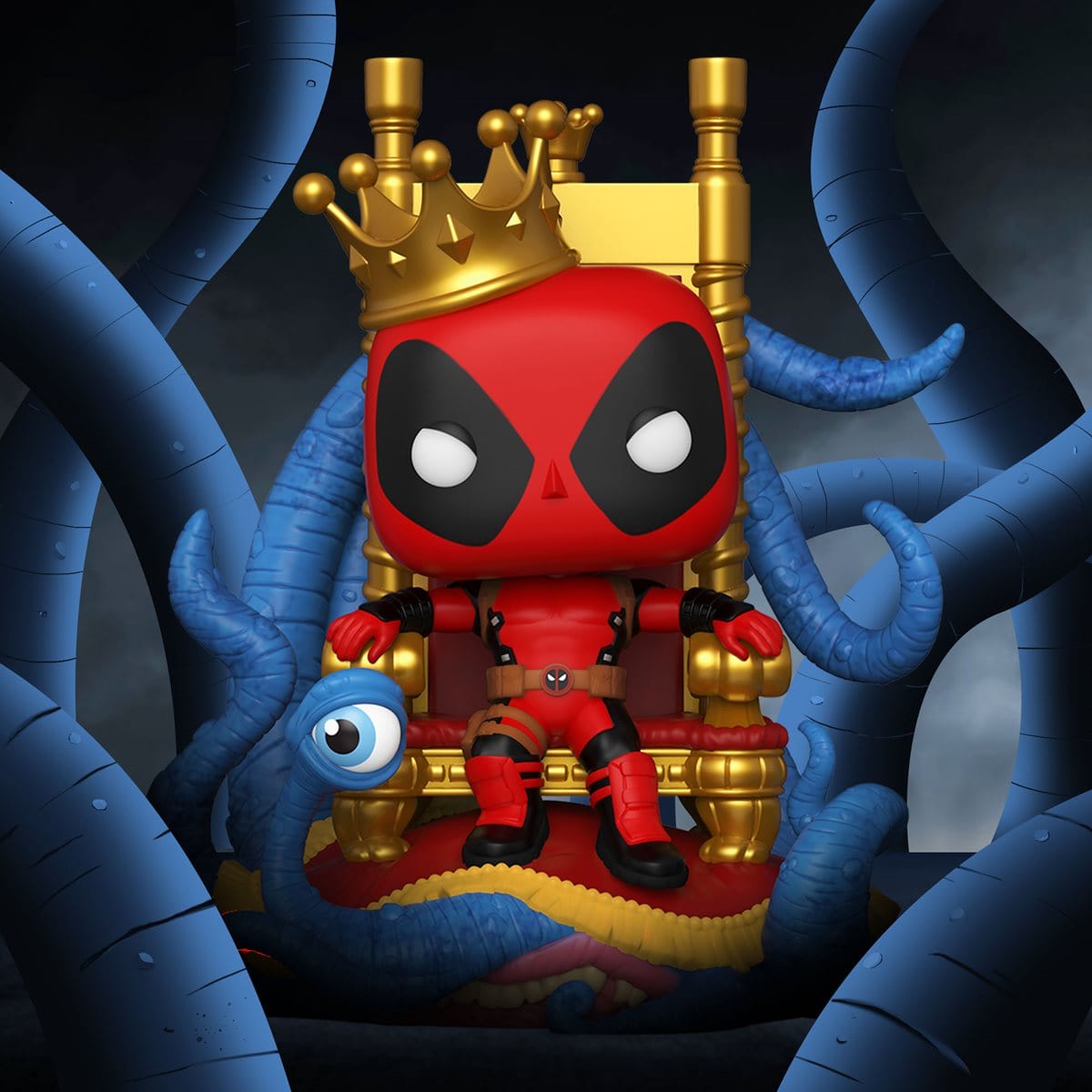 Marvel Heroes King Deadpool on Throne Deluxe Pop! Vinyl Figure - Previews Exclusive 