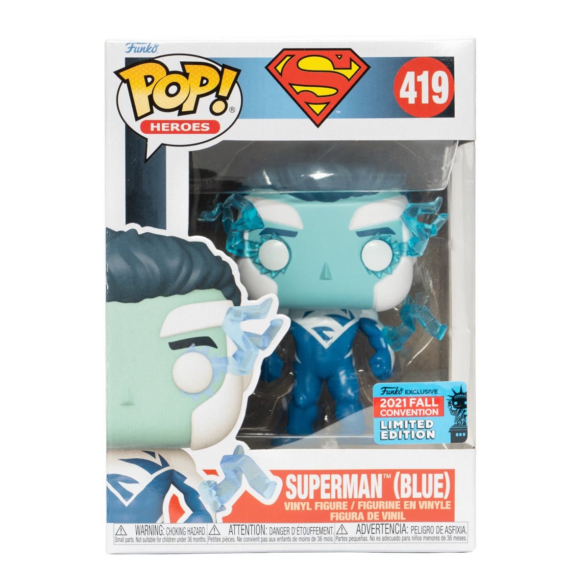 Superman Blue Pop! Vinyl Figure - 2021 Convention Exclusive