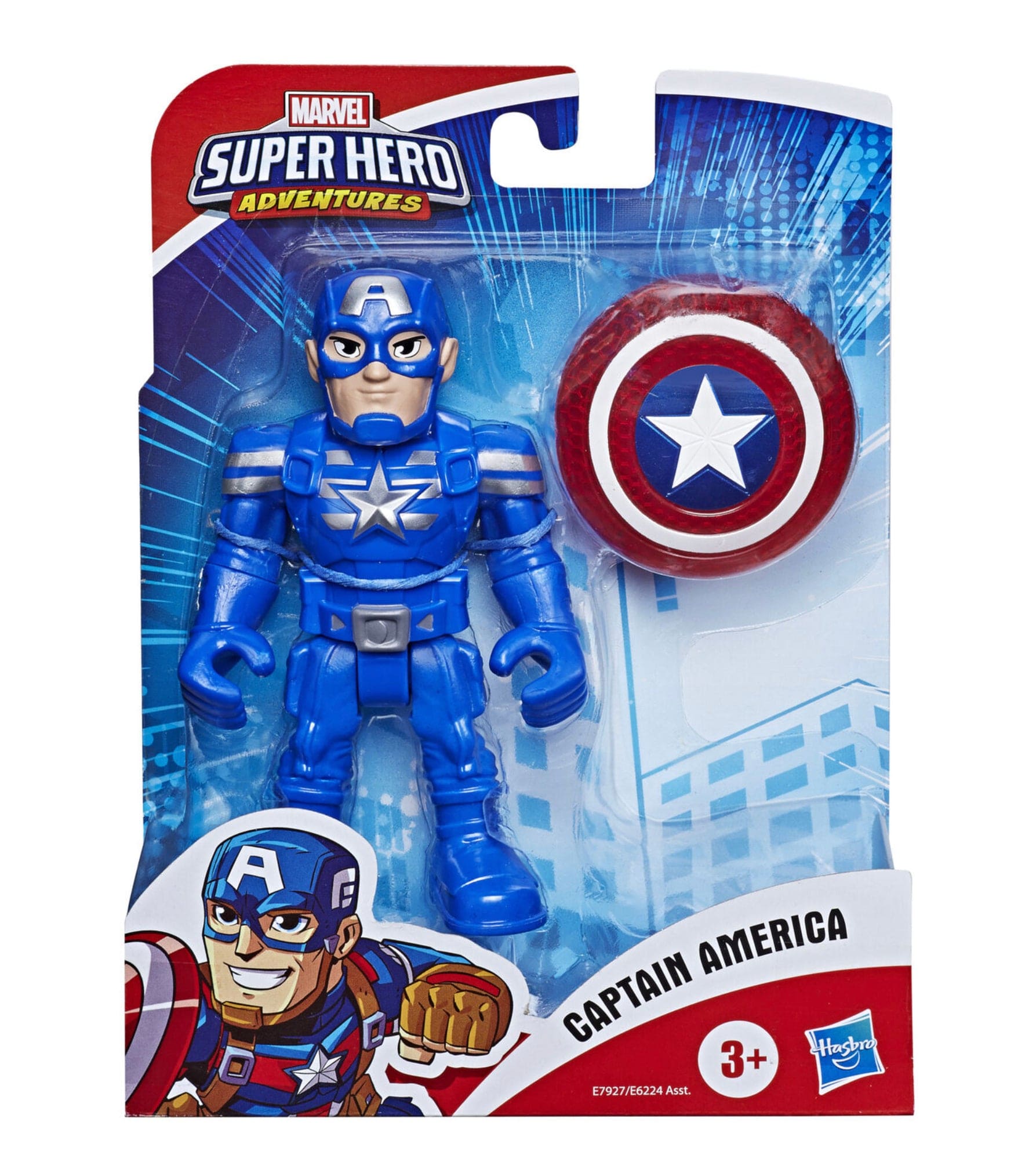 Marvel Super Hero Adventures toy, 12cm Captain America Action Figure & Accessory