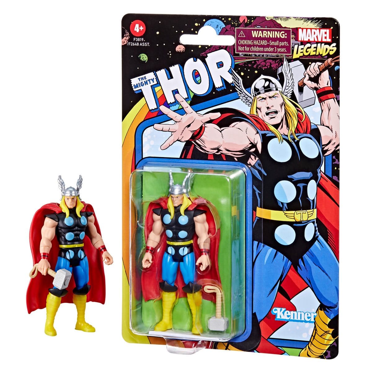 Marvel Legends Retro 375 Collection Thor 3 3/4-Inch Action Figure Distance with box 