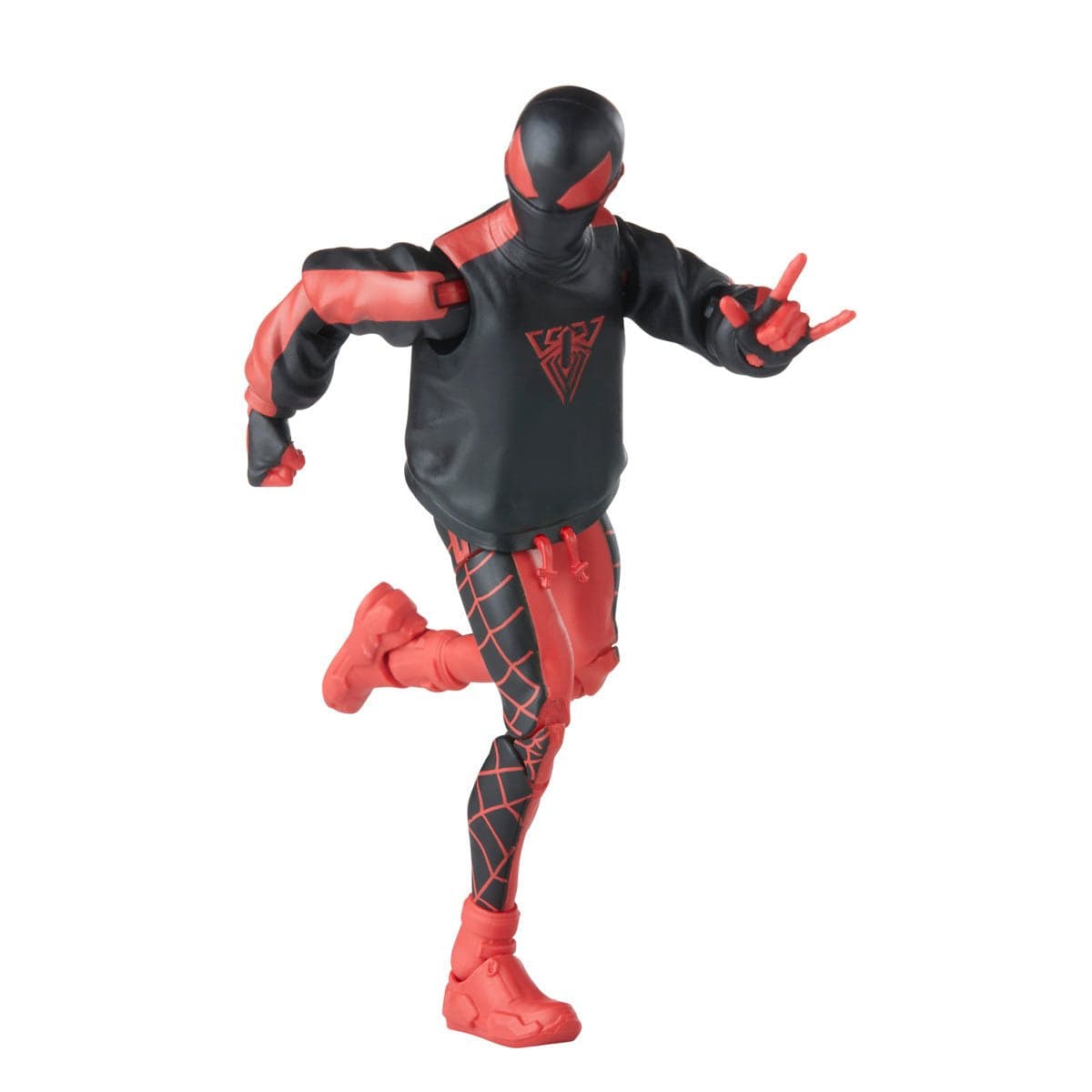 Spider-Man Retro Marvel Legends Miles Morales Spider-Man 6-Inch Action Figure Running