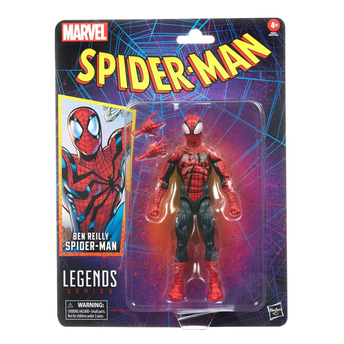 Spider-Man Retro Marvel Legends Ben Reilly Spider-Man 6-Inch Action Figure Display Box