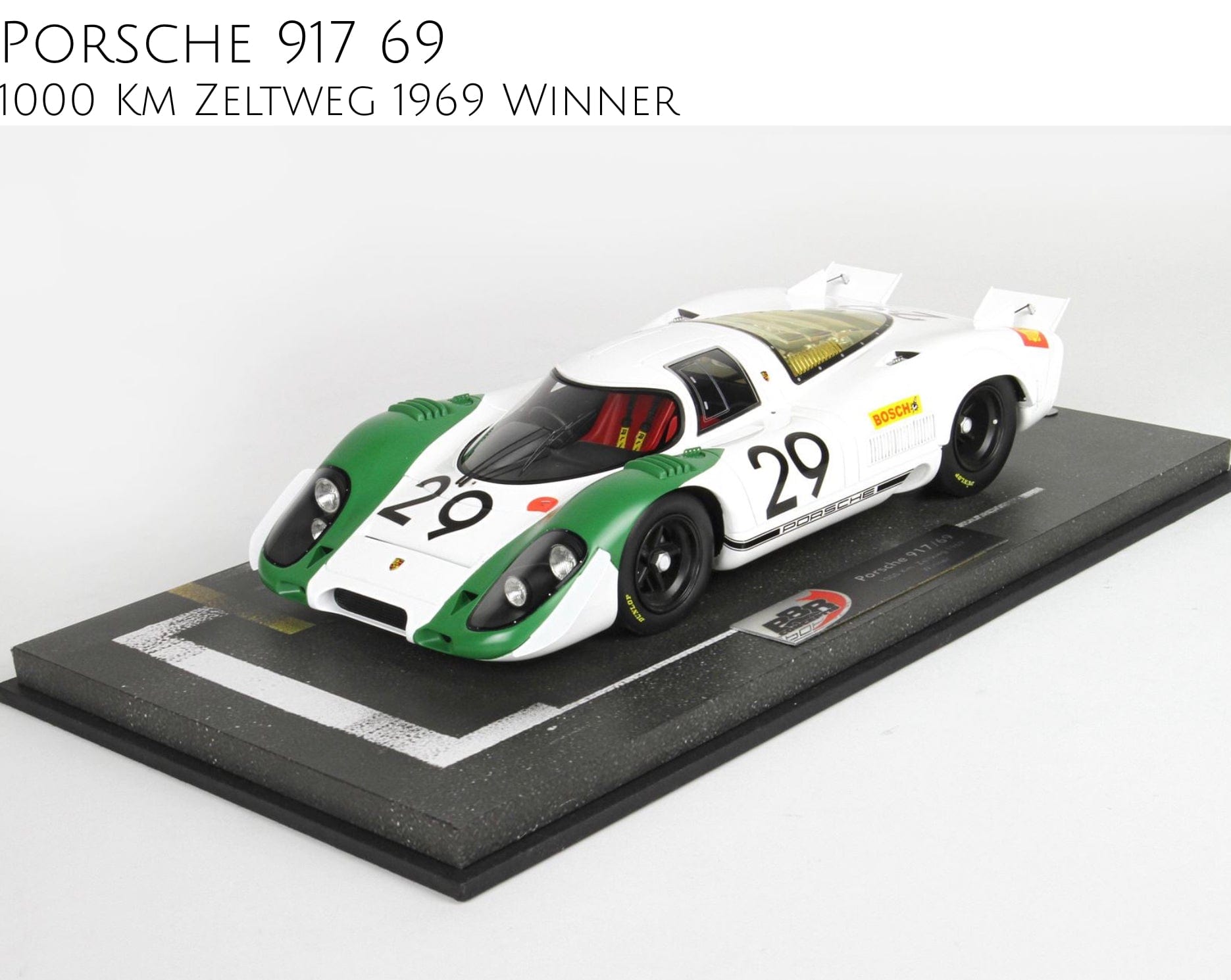 BBR MODELS - 1:18 Porsche 917 Winner 1000 km Zeltweg 1969 #29 LE of 200 RARE 