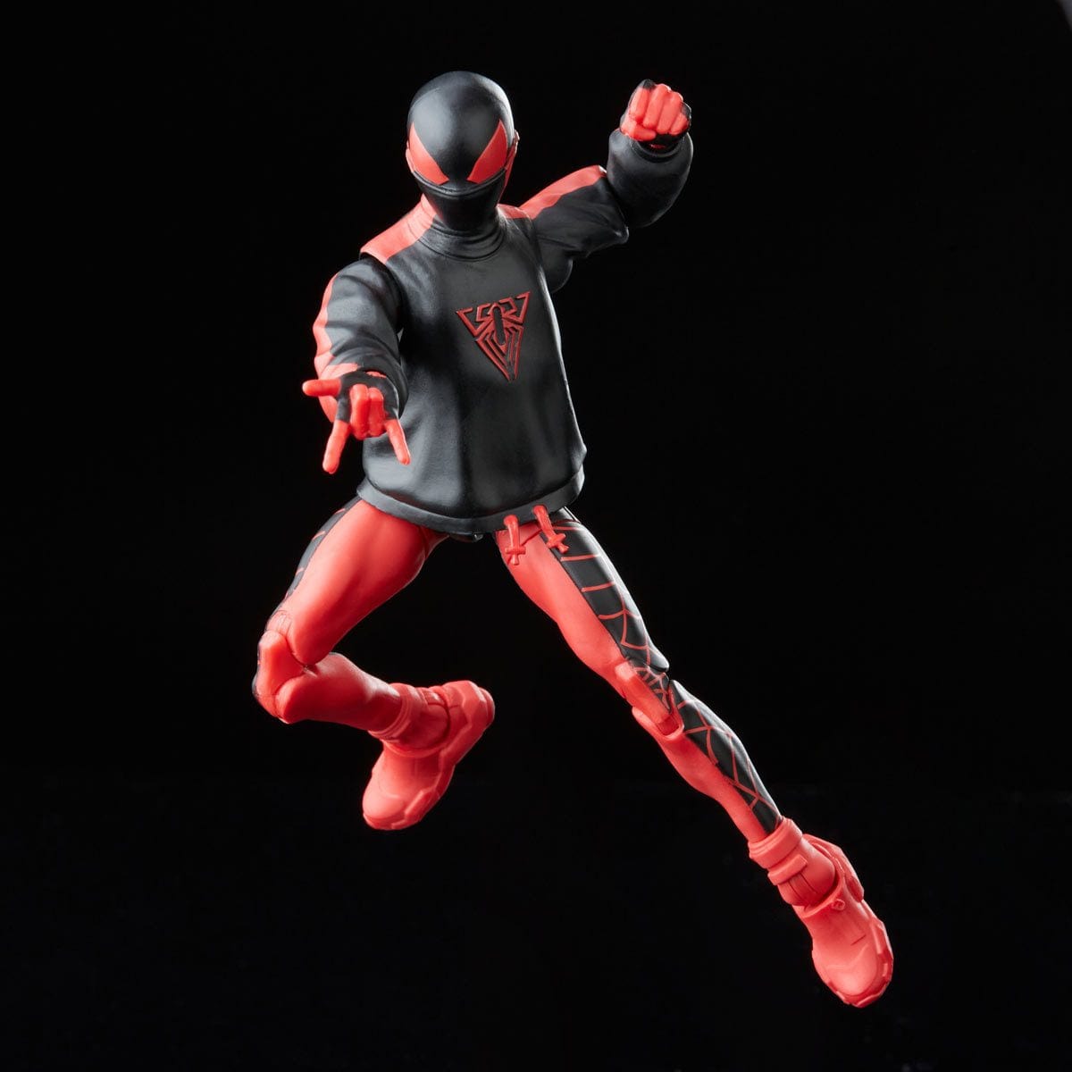 Spider-Man Retro Marvel Legends Miles Morales Spider-Man 6-Inch Action Figure Pose