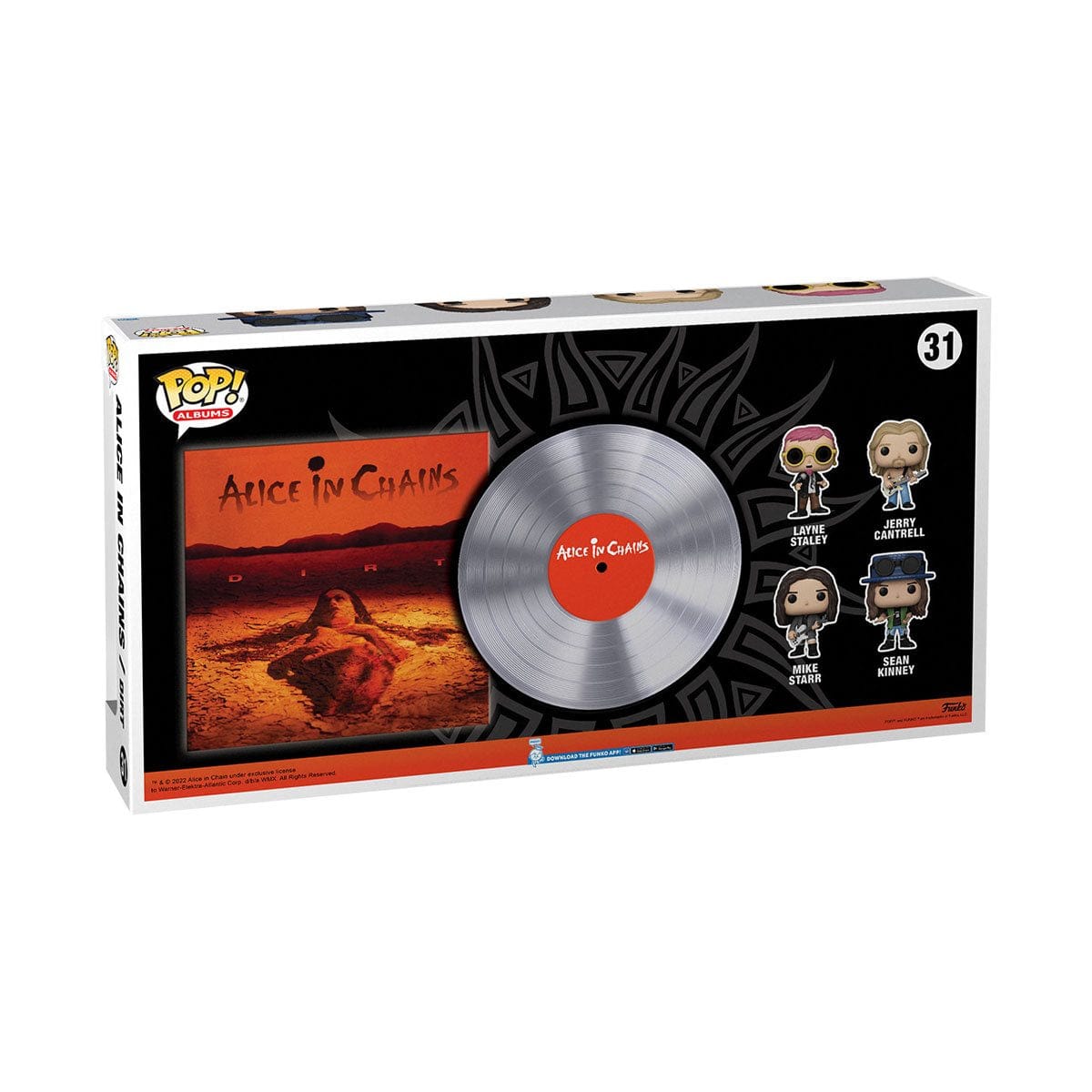 Alice in Chains Dirt Deluxe Pop! Album Figure with Case back of box image art 