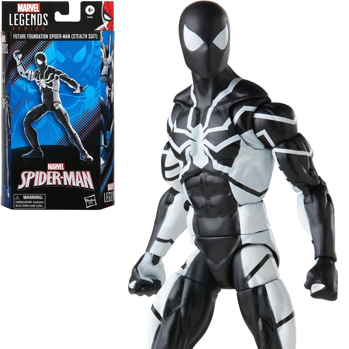 Future Foundation Spider-Man Stealth Suit Hasbro Marvel Legends Series Action Figure and box