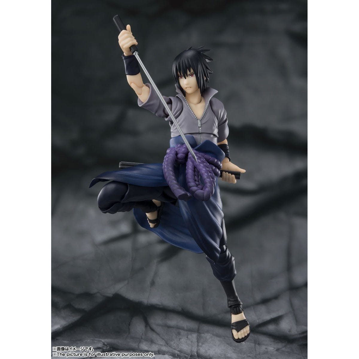 S.H.Figuarts Figures - Naruto: Shippuden - Sasuke Uchiha (He Who Bears All Hatred) Jump with sword 