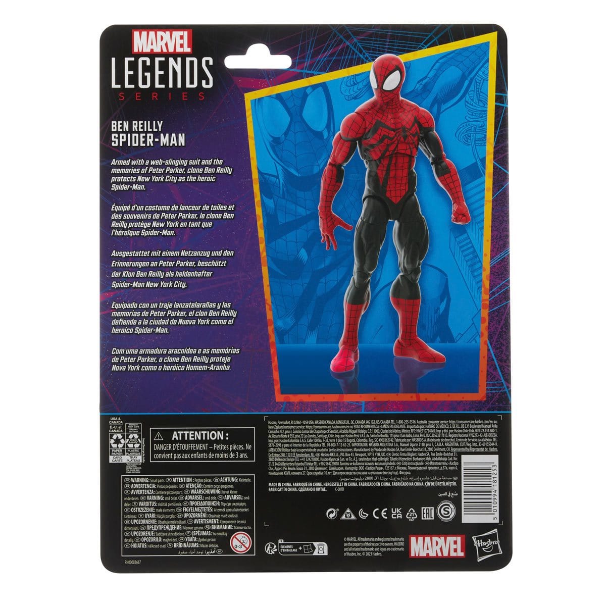 Spider-Man Retro Marvel Legends Ben Reilly Spider-Man 6-Inch Action Figure Box Artwork