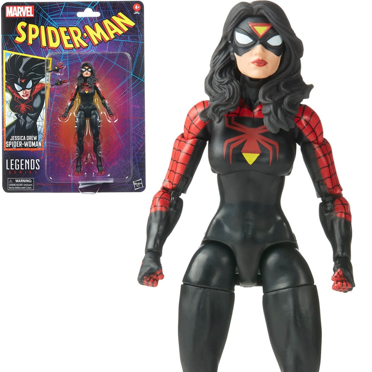 Spider-Man Retro Marvel Legends Jessica Drew Spider-Woman 6-Inch Action Figure With box