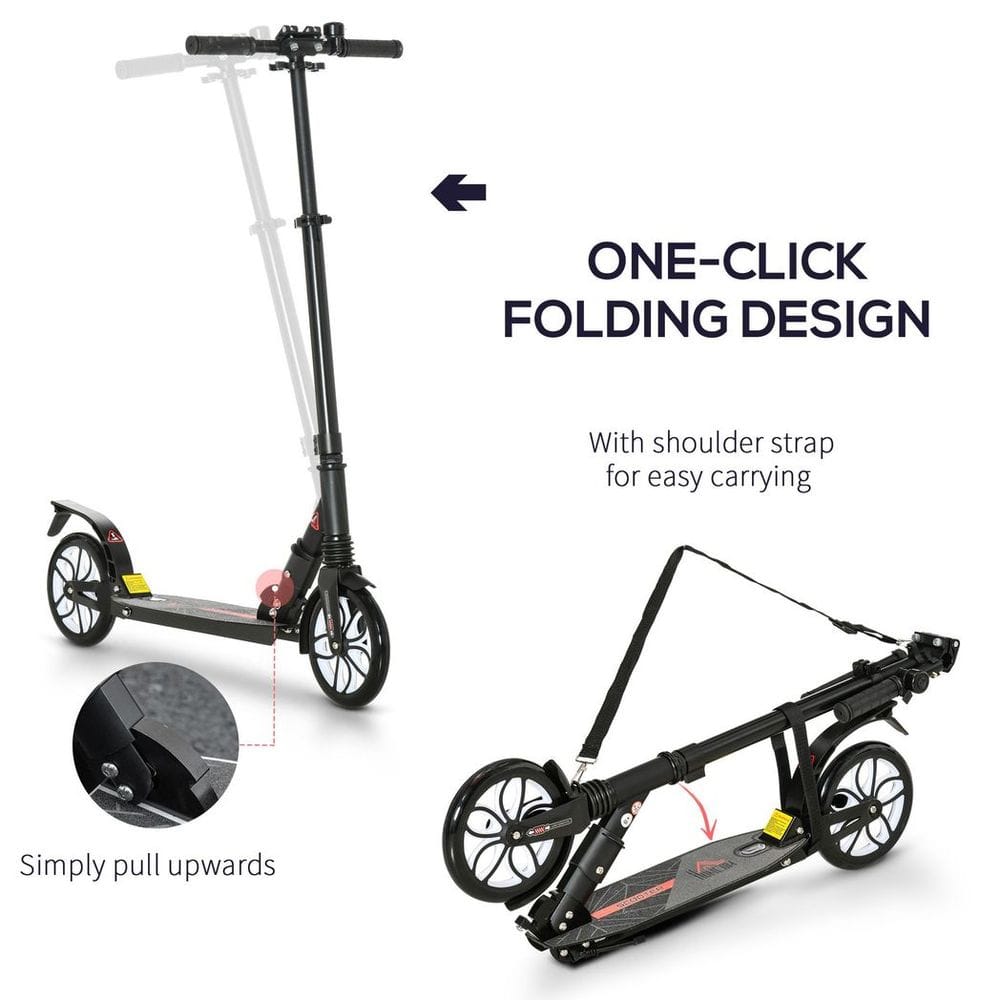 Folding Kick Scooter, Height-Adjustable Urban Scooter