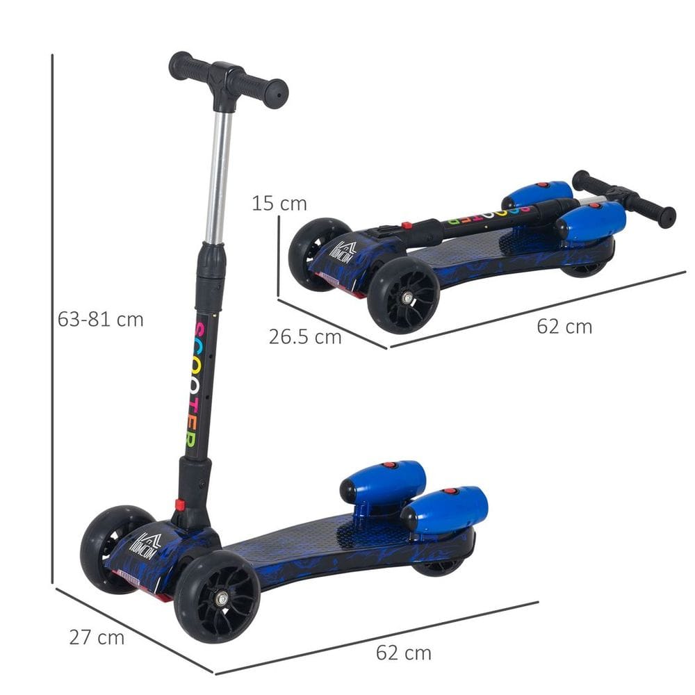 Child 3-Wheel Scooter Light Music Water Spray Rechargeable 3-6 Yrs Blue