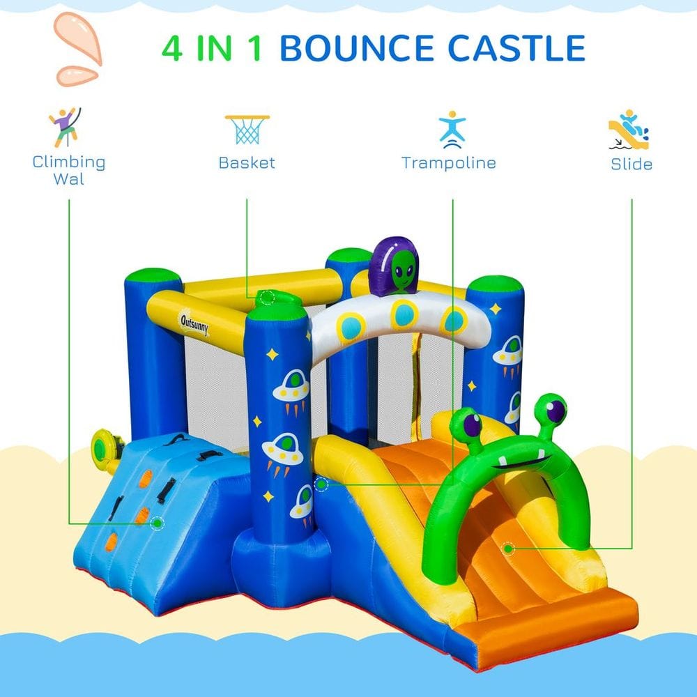 Kids Bouncy Castle with Slide Alien Style with inflator Carrybag