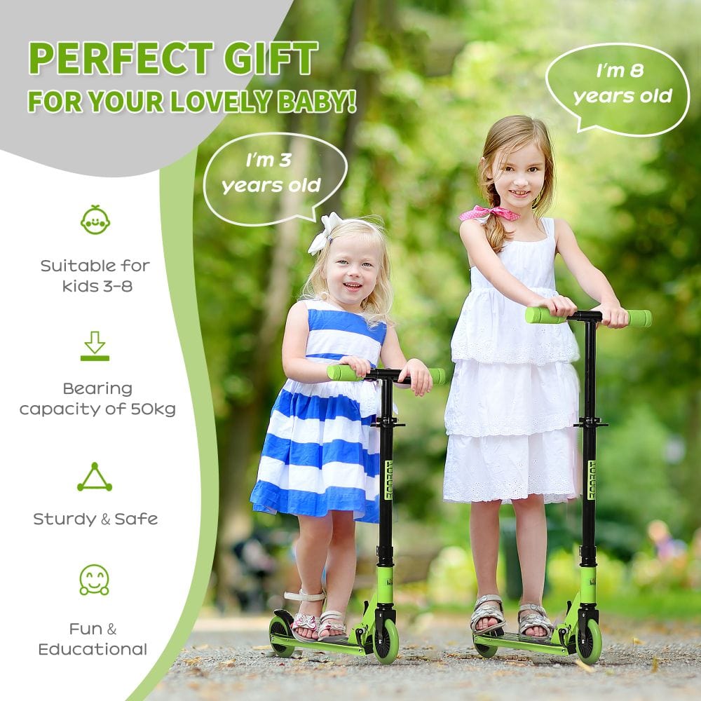 Kids Scooter Foldable Kick Scooter Adjustable Height for 3-8 Years