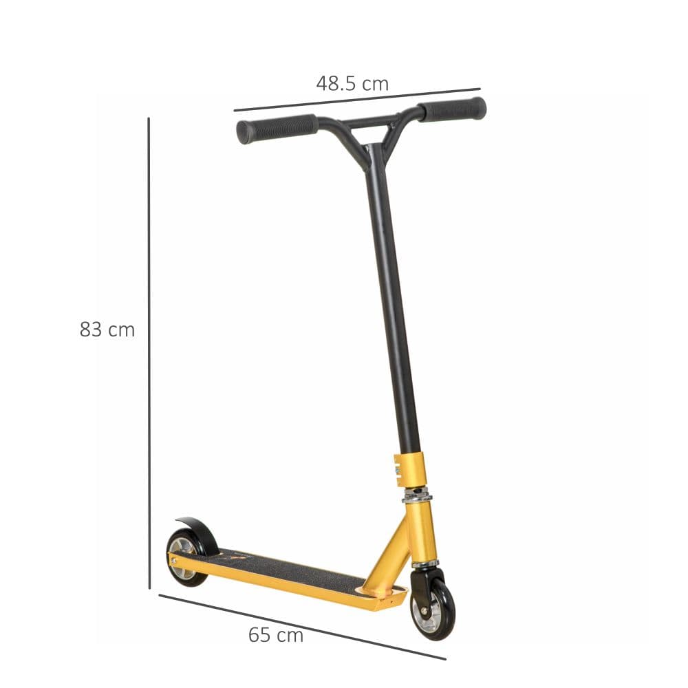 Stunt Scooter Entry Level Tricks Scooter for 14+ Beginners, Gold HOMCOM