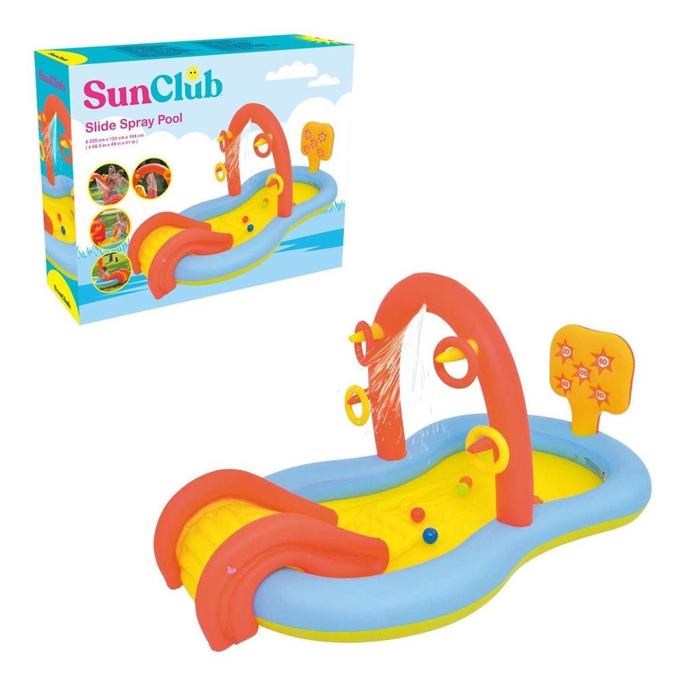 Sun Club 2.2M Inflatable Paddling pool Slide with Water Spray 98729